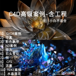 【101006】C4D高级案例中文教程-带工程（R18-19）共11个实例